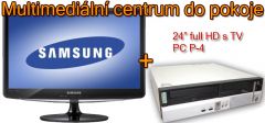 Multimediální centrum do pokoje (nový 24" LCD s TV a repas. PC